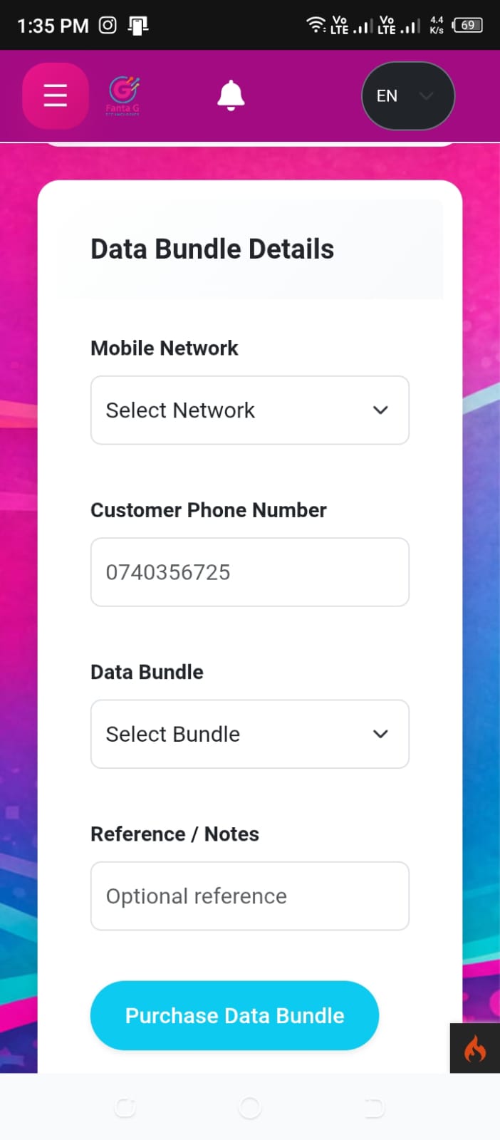 Data Bundles Mobile Screenshot